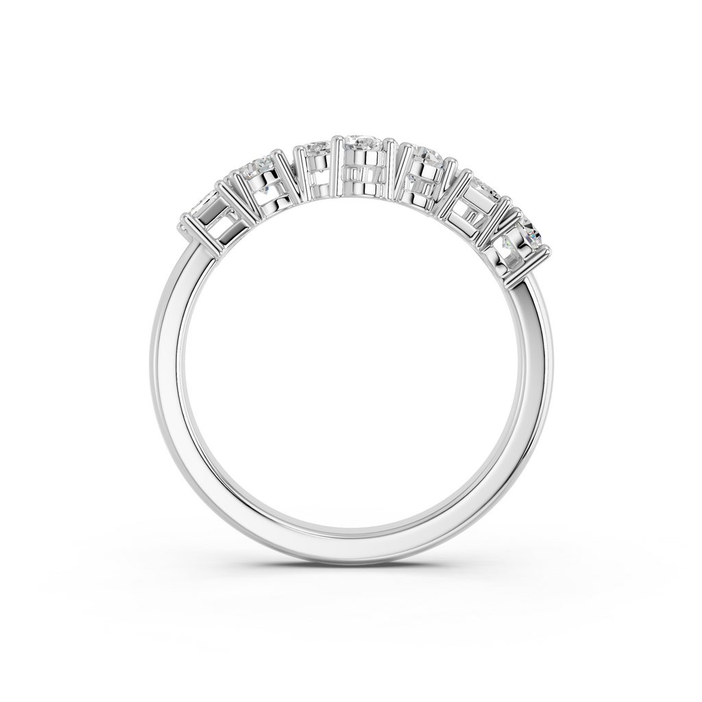 Multi Shape Lab Diamond Bypass Ring in 14K White Gold – front view