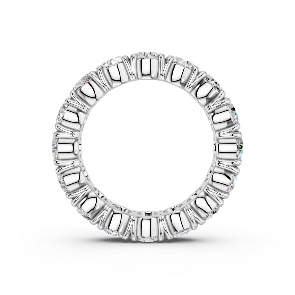 Round Lab Diamond Eternity Band in 14K White Gold – front view