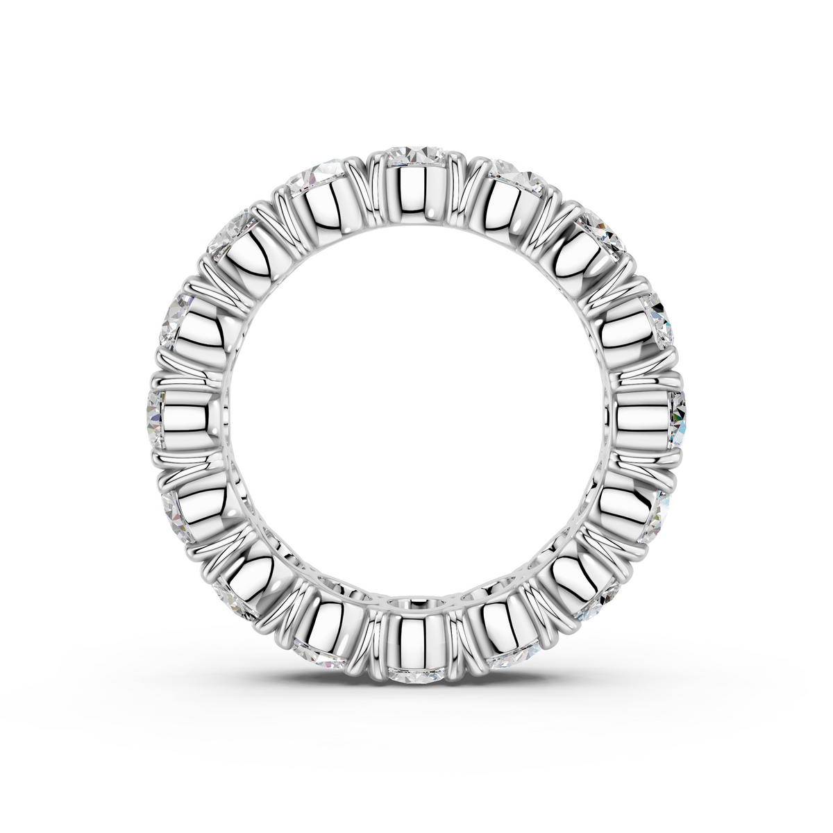 Round Lab Diamond Eternity Band in 14K White Gold – front view