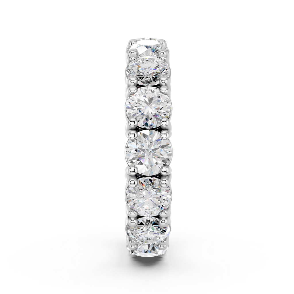 Round Lab Diamond Eternity Band in 14K White Gold – reverse view