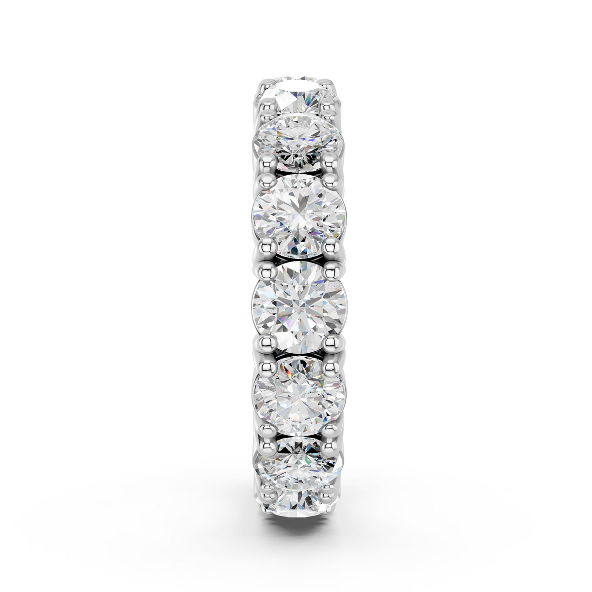 Round Lab Diamond Eternity Band in 14K White Gold – reverse view