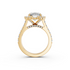 Oval Lab Diamond Halo Ring in 14K Yellow Gold – front view