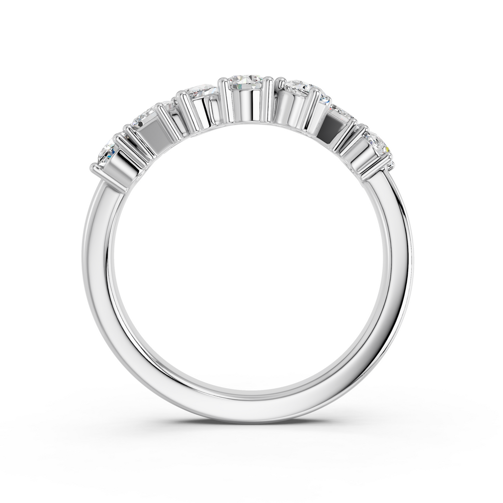 Multi Shape Lab Diamond Bypass Ring in 14K White Gold – front view