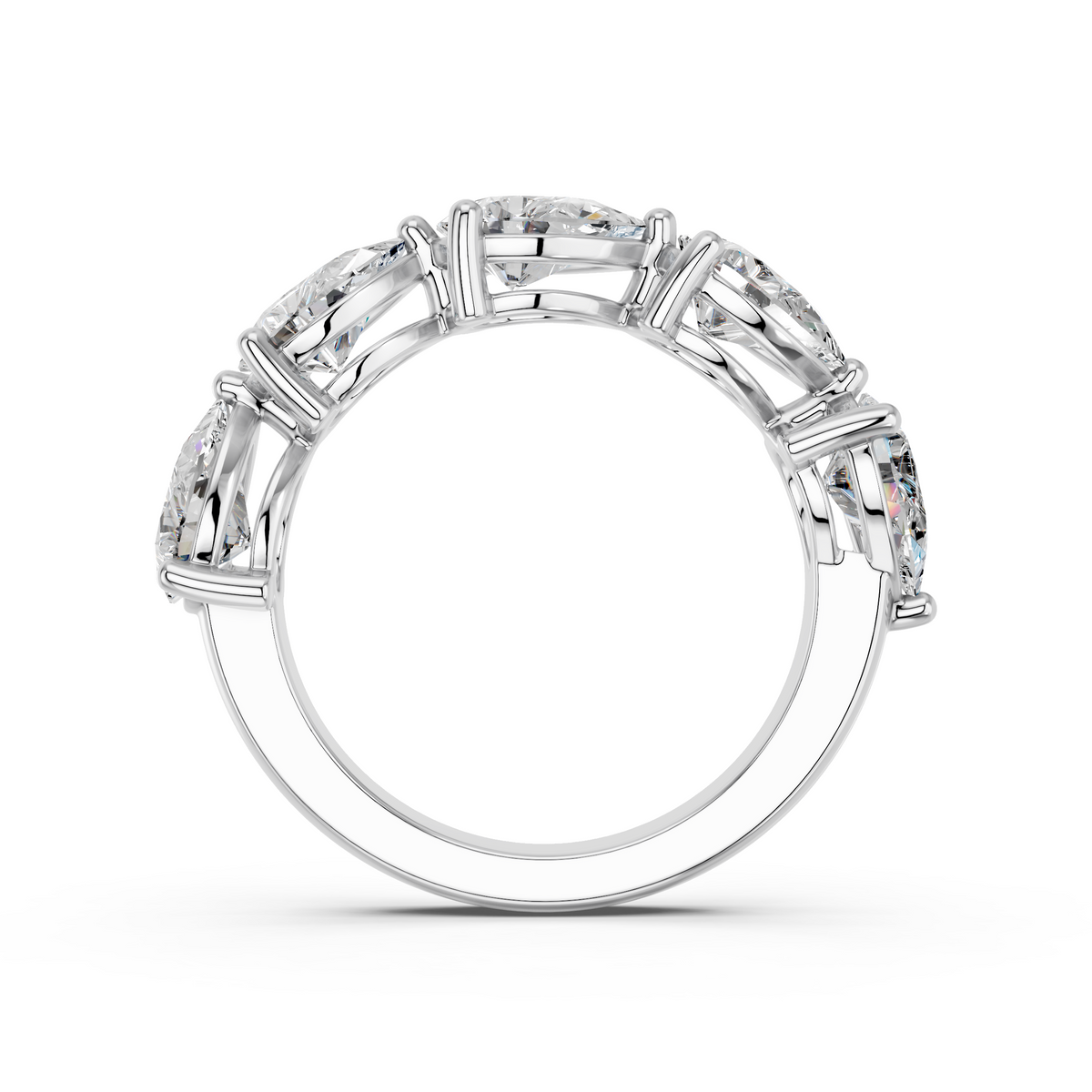 Pear Lab Diamond Anniversary Band in 14K White Gold – front view