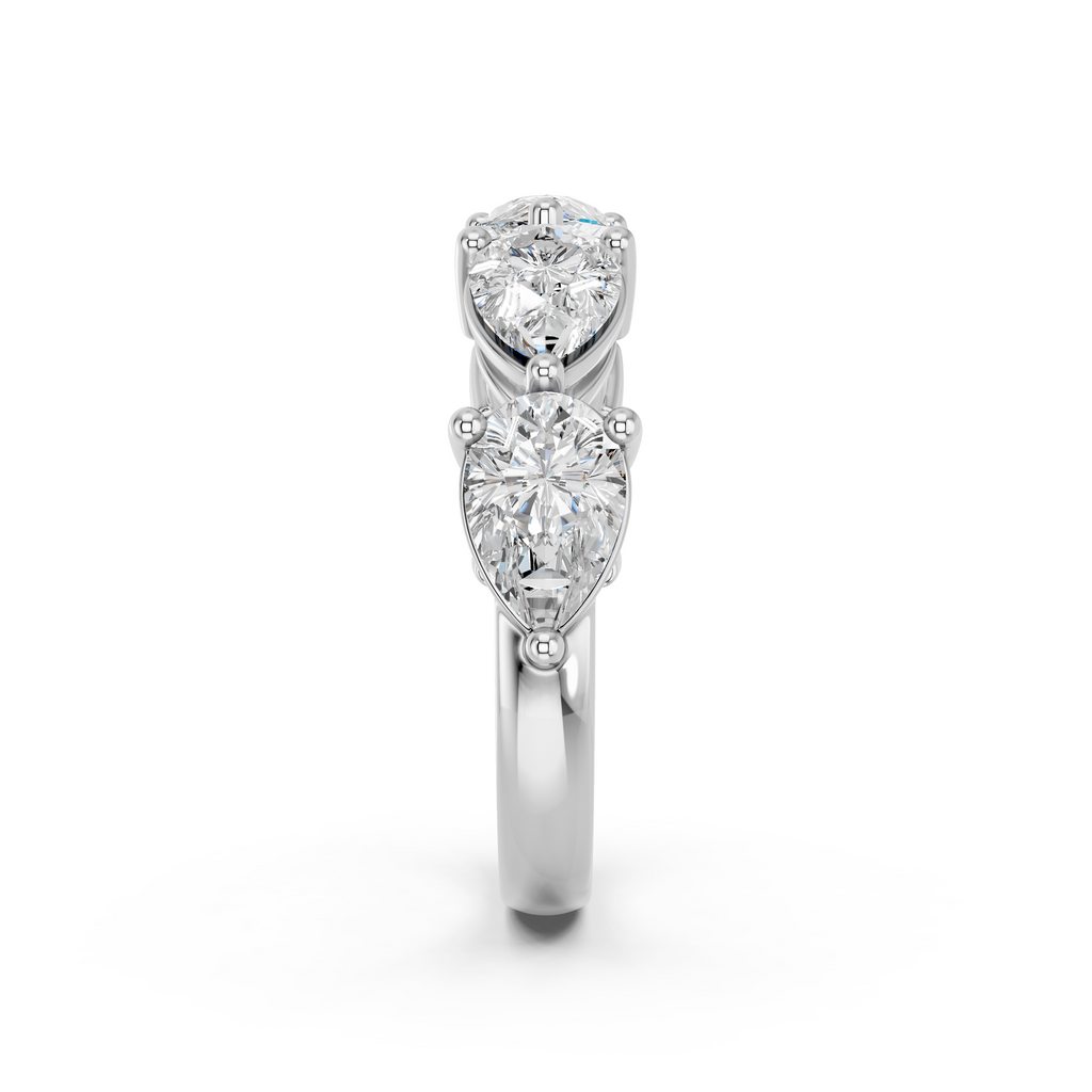 Pear Lab Diamond Anniversary Band in 14K White Gold – reverse view