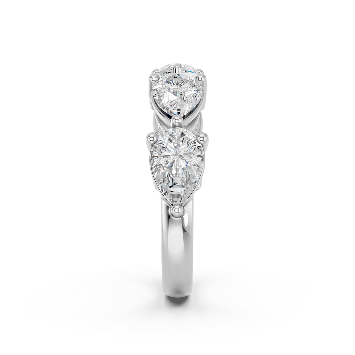 Pear Lab Diamond Anniversary Band in 14K White Gold – reverse view