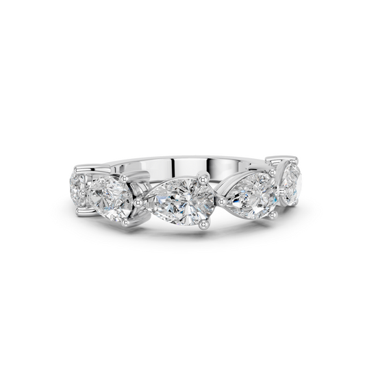 Pear Lab Diamond Anniversary Band in 14K White Gold – top view