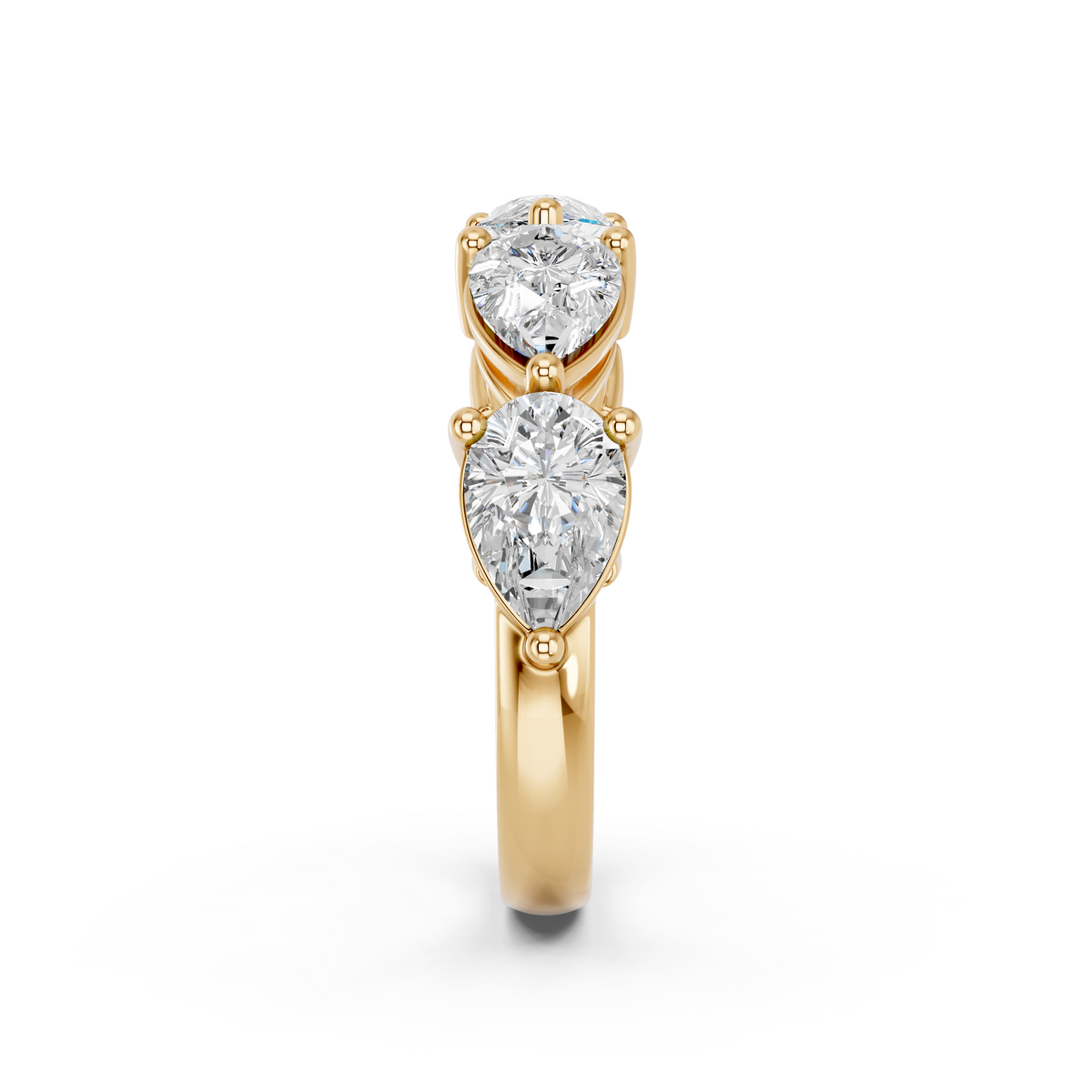 Pear Lab Diamond Anniversary Band in 14K Yellow Gold – reverse view
