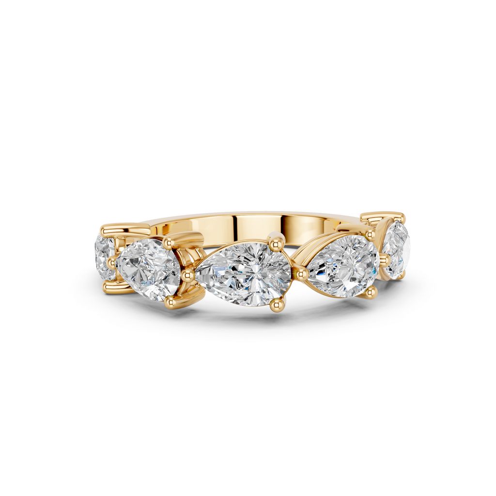 Pear Lab Diamond Anniversary Band in 14K Yellow Gold – top view
