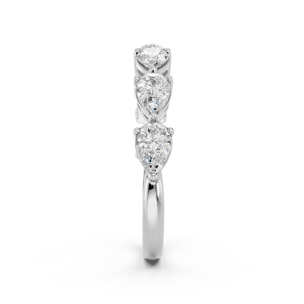 Pear Lab Diamond Anniversary Band in 14K White Gold – reverse view