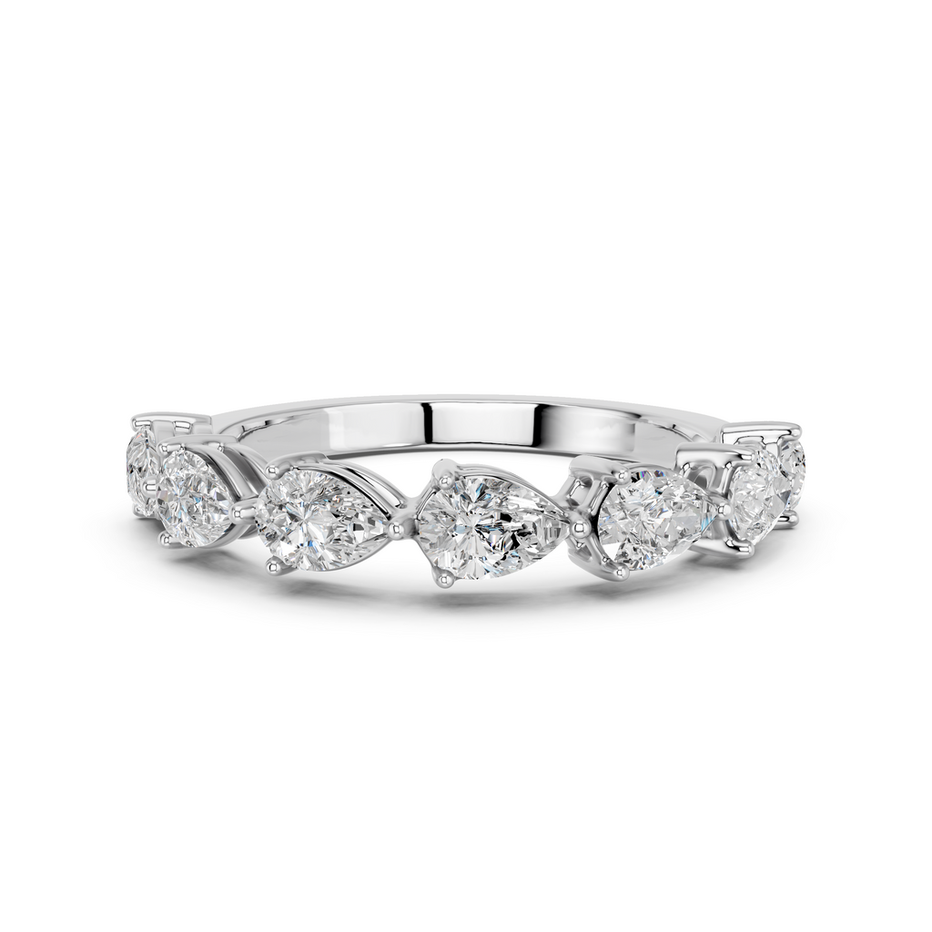 Pear Lab Diamond Anniversary Band in 14K White Gold – top view