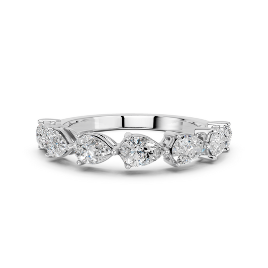 Pear Lab Diamond Anniversary Band in 14K White Gold – top view