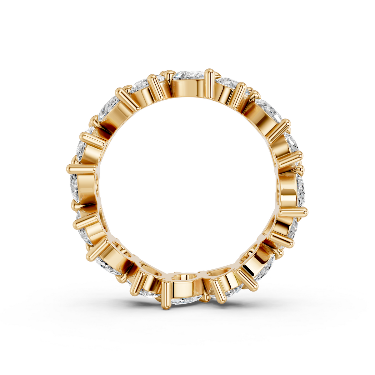 Pear Lab Diamond Eternity Zig-Zag Band in 14K Yellow Gold – front view