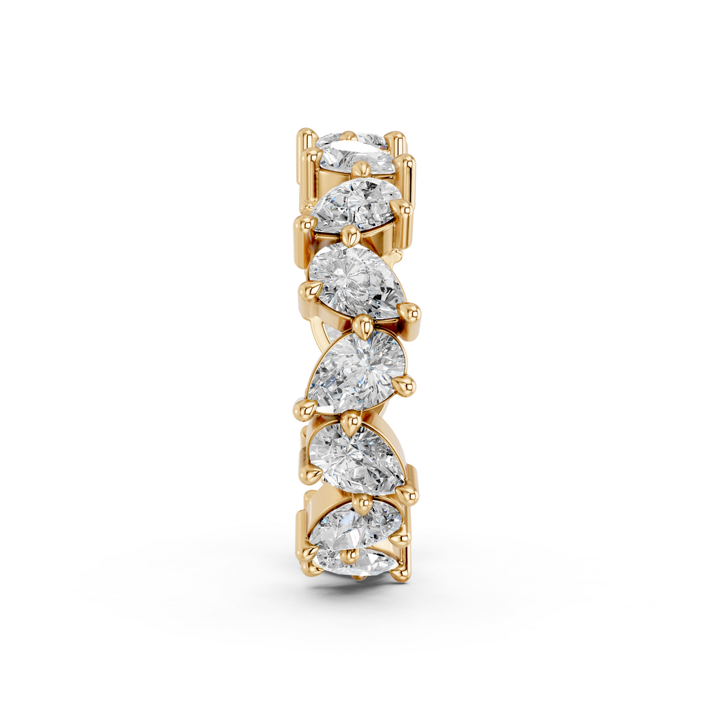 Pear Lab Diamond Eternity Zig-Zag Band in 14K Yellow Gold – reverse view