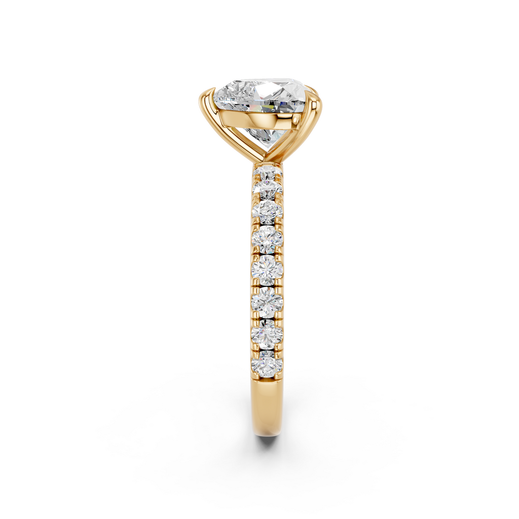 Heart Lab Diamond Engagement Ring in 14K Yellow Gold – reverse view