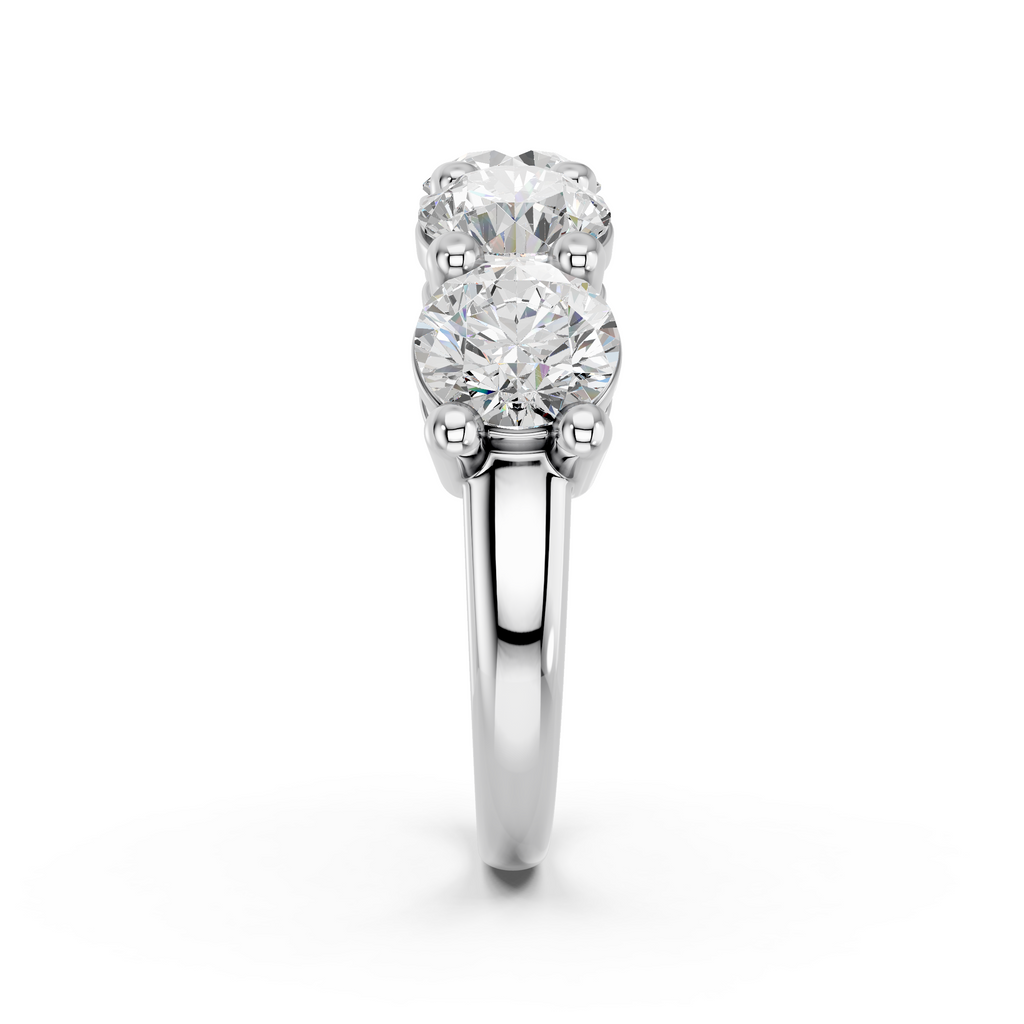 Round Lab Diamond Anniversary Band in 14K White Gold – reverse view