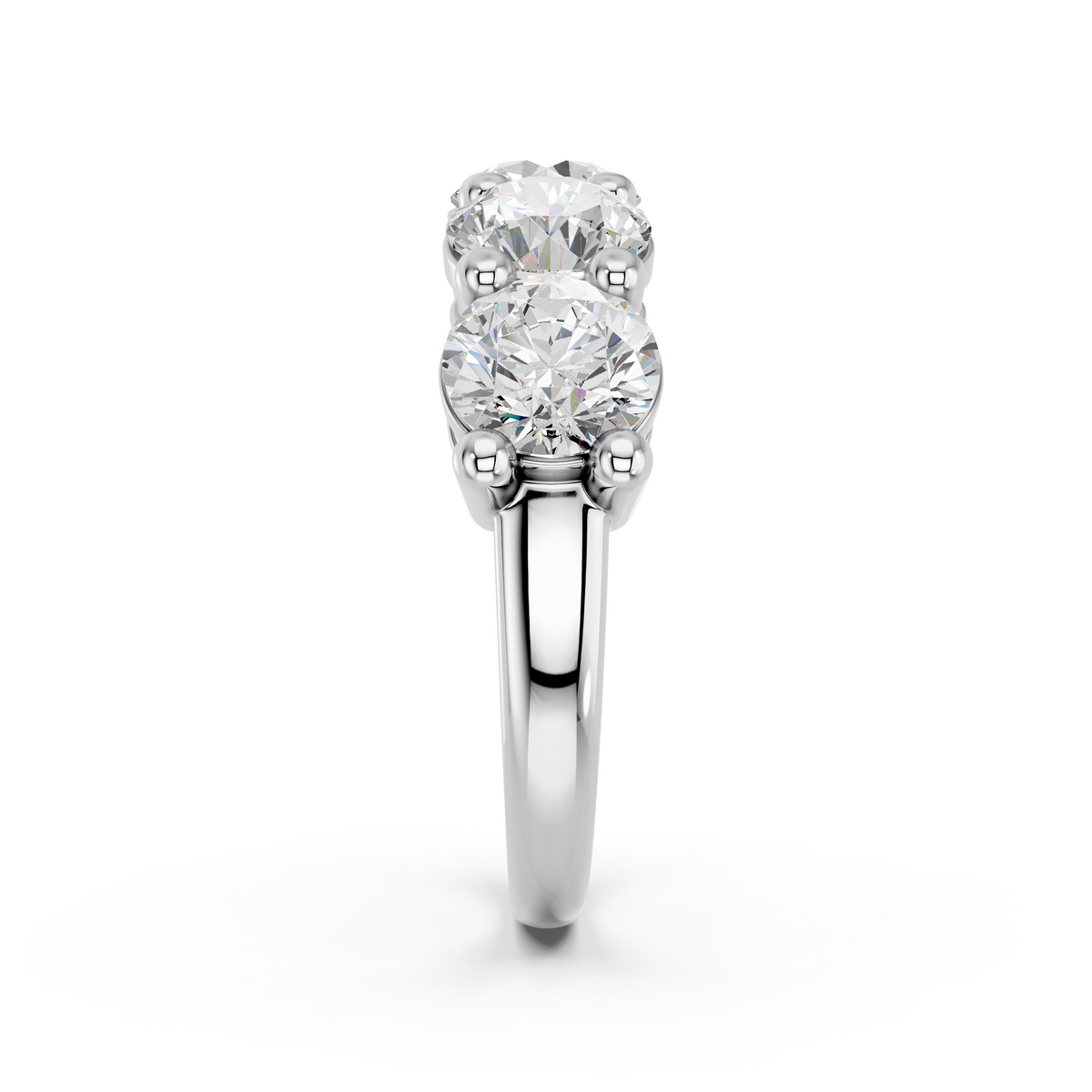 Round Lab Diamond Anniversary Band in 14K White Gold – reverse view