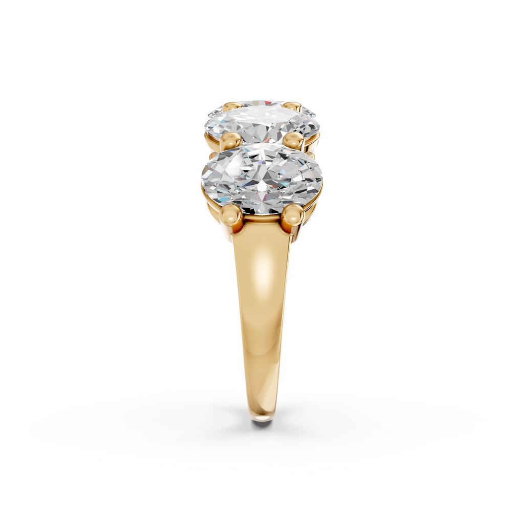 Oval Lab Diamond Anniversary Band in 14K Yellow Gold – reverse view
