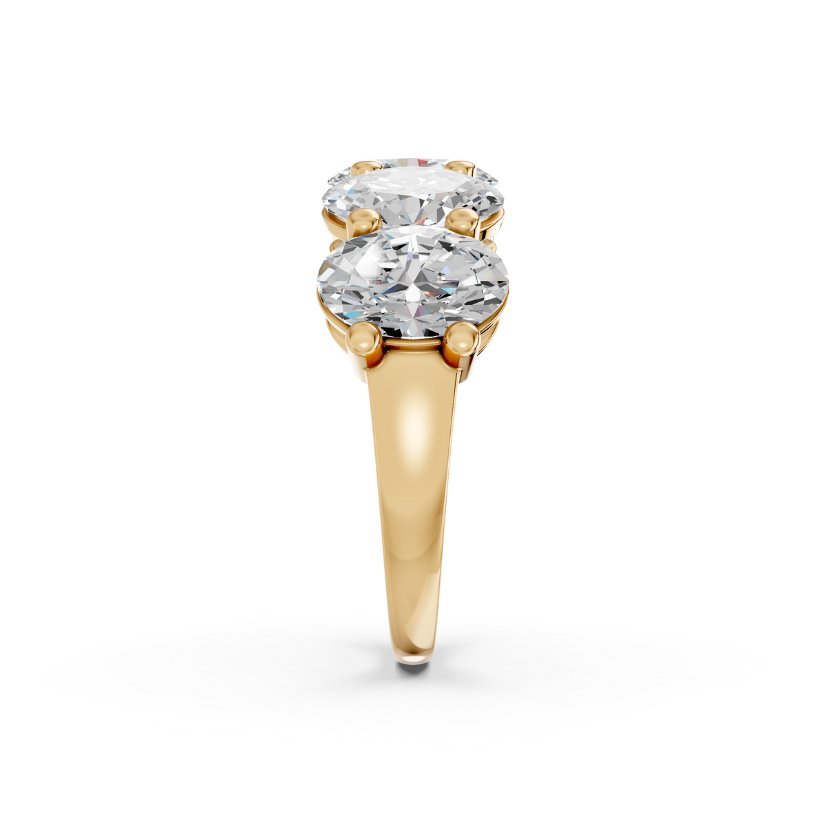 Oval Lab Diamond Anniversary Band in 14K Yellow Gold – reverse view