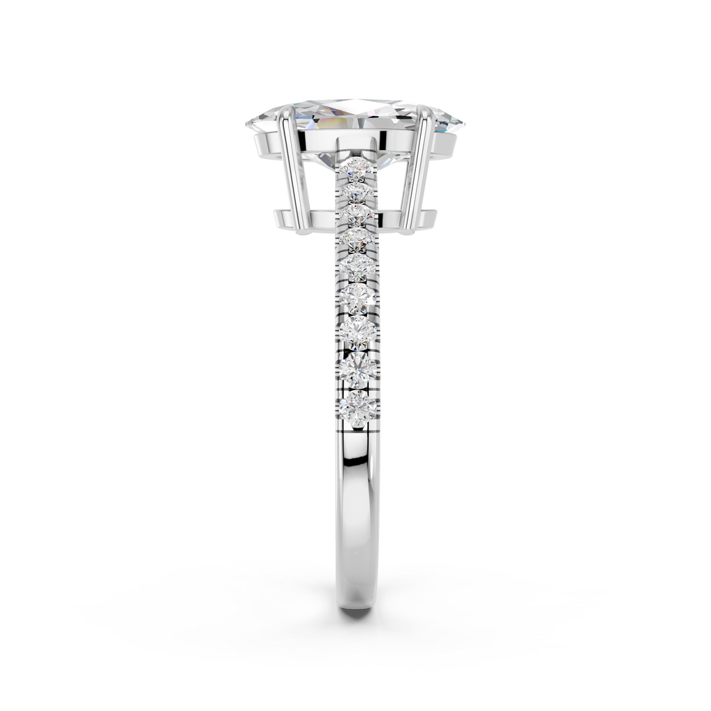 Moval Lab Diamond Engagement Ring in 14K White Gold – reverse view