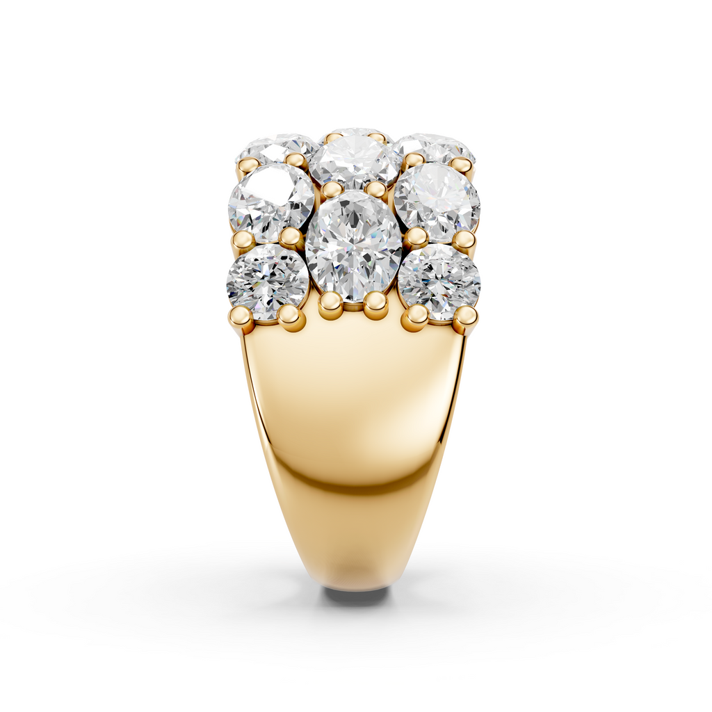 Oval Lab Diamond Anniversary Band in 14K Yellow Gold – reverse view
