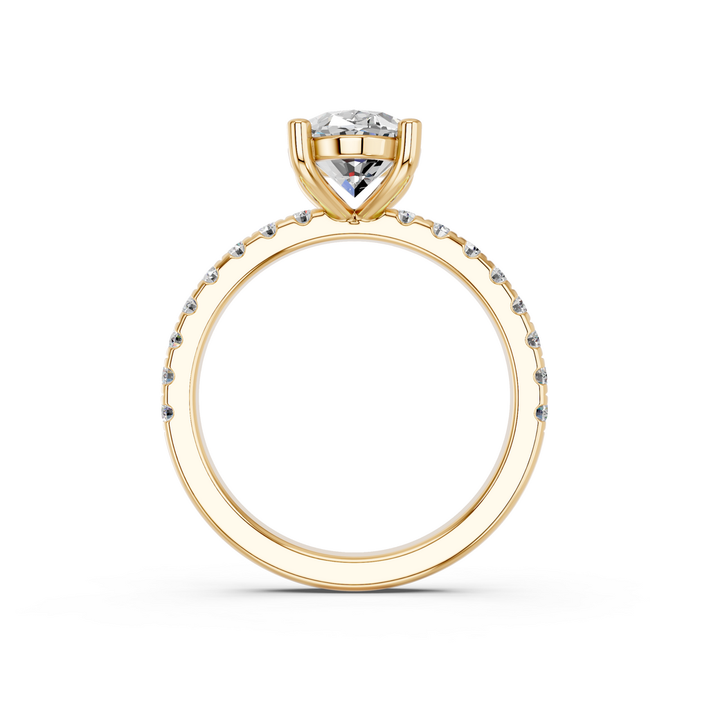 Oval Lab Diamond Engagement Ring in 14K Yellow Gold – front view