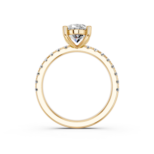 Oval Lab Diamond Engagement Ring in 14K Yellow Gold – front view