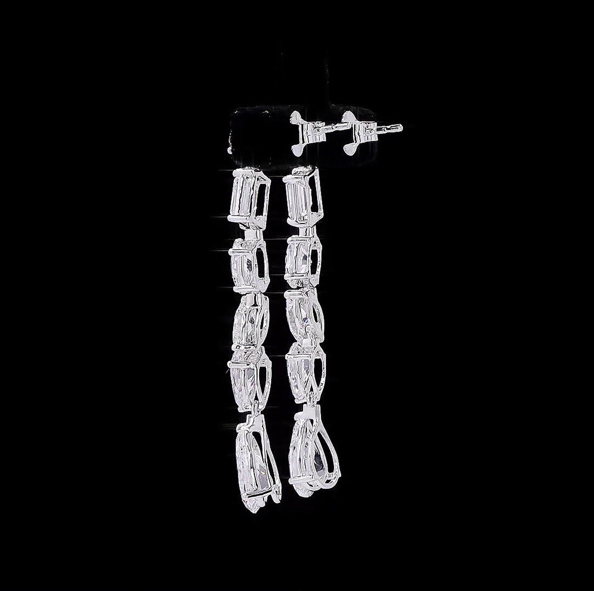 6.5CT DIAMOND MULTISHAPE LONG DANGLERS
