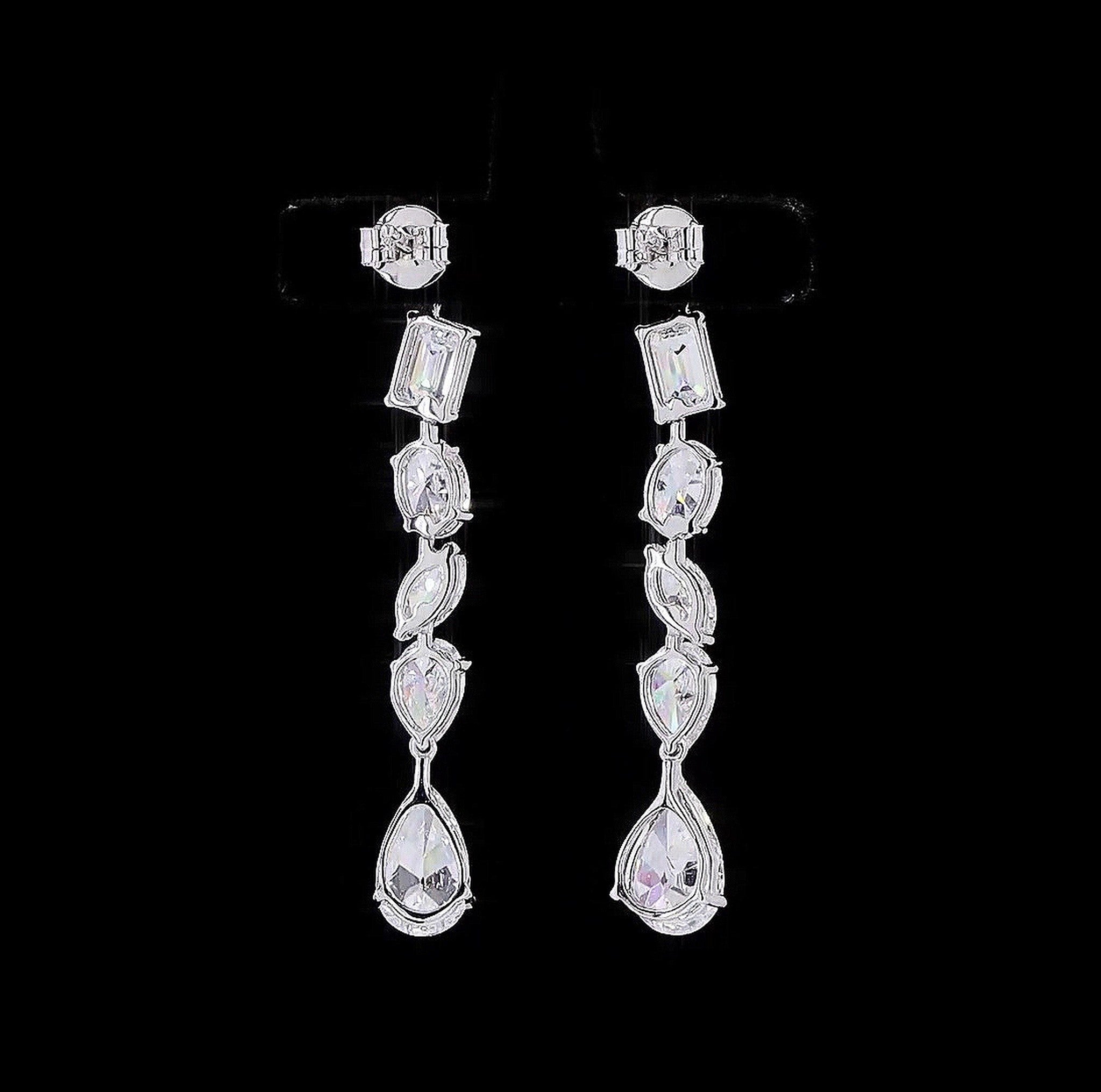 6.5CT DIAMOND MULTISHAPE LONG DANGLERS
