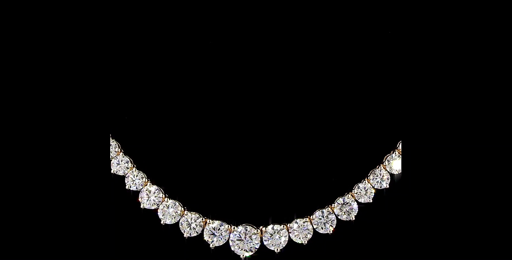 15.00 CTTW Round Lab Diamond Riviera Necklace 14K Yellow Gold
