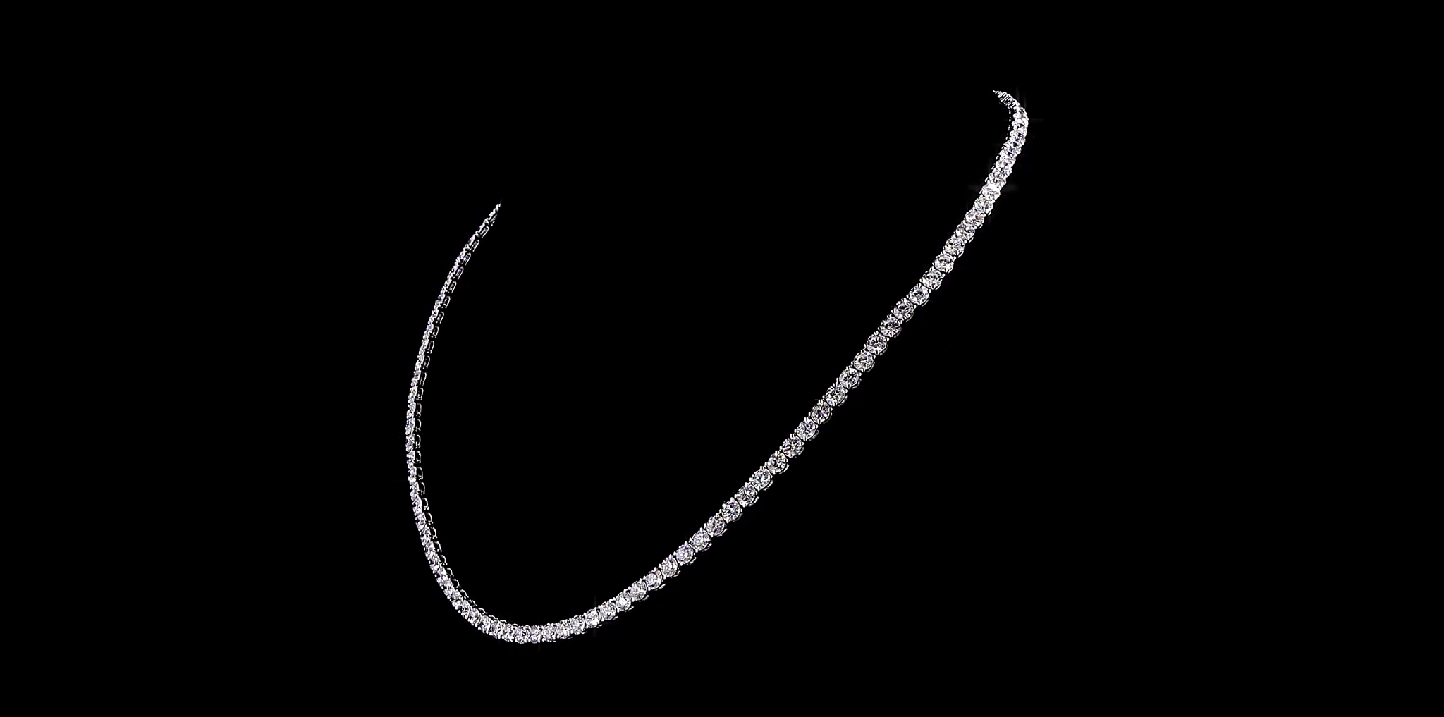 15ct Tennis Necklace on White Gold