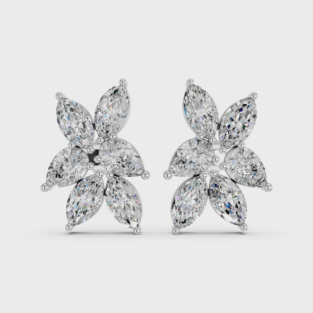 Marquise & Pear Lab Statement Earring in 14K White Gold – video