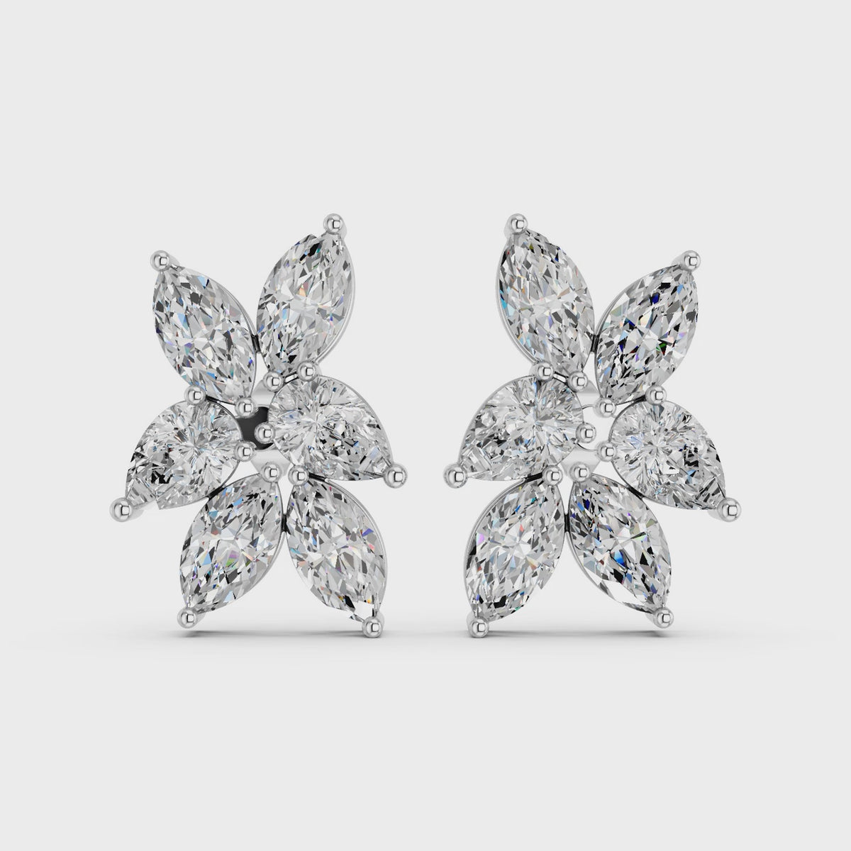 Marquise & Pear Lab Statement Earring in 14K White Gold – video