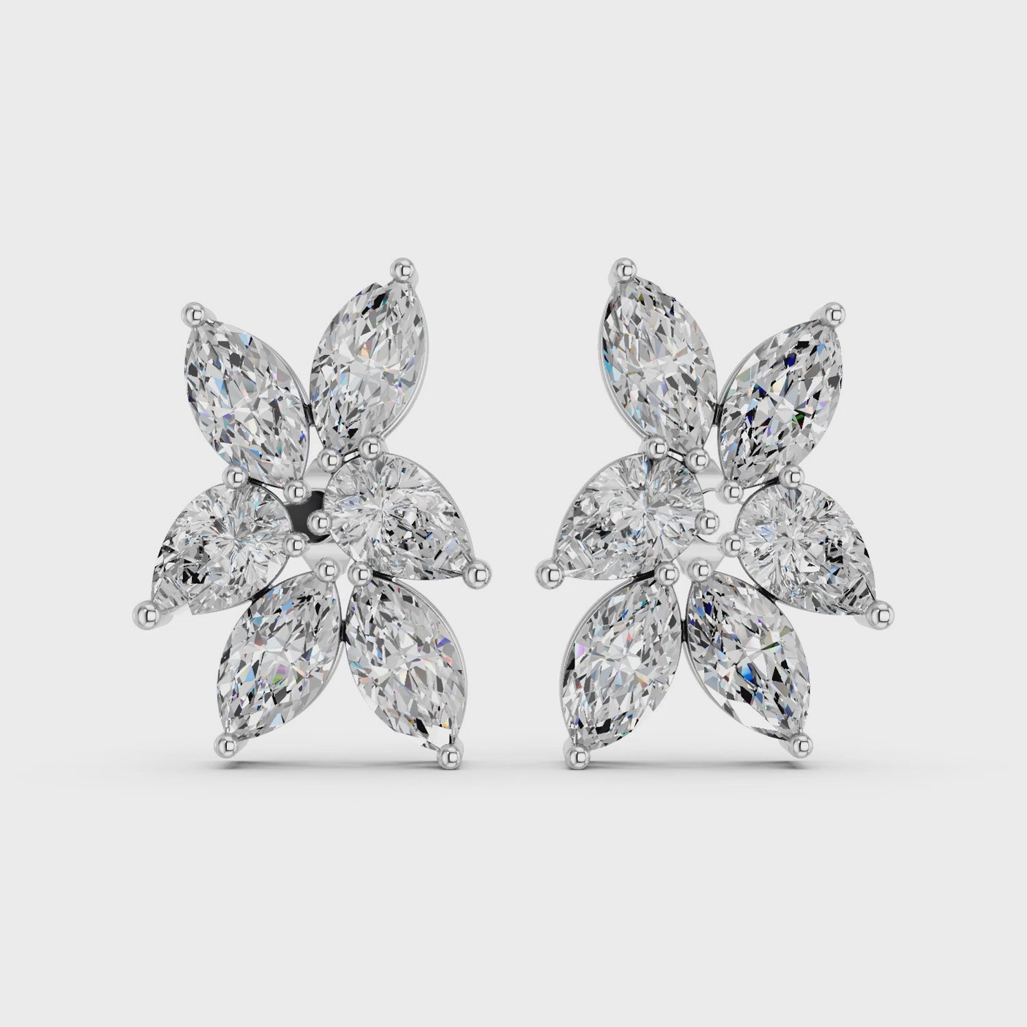 Marquise & Pear Lab Statement Earring in 14K White Gold – video