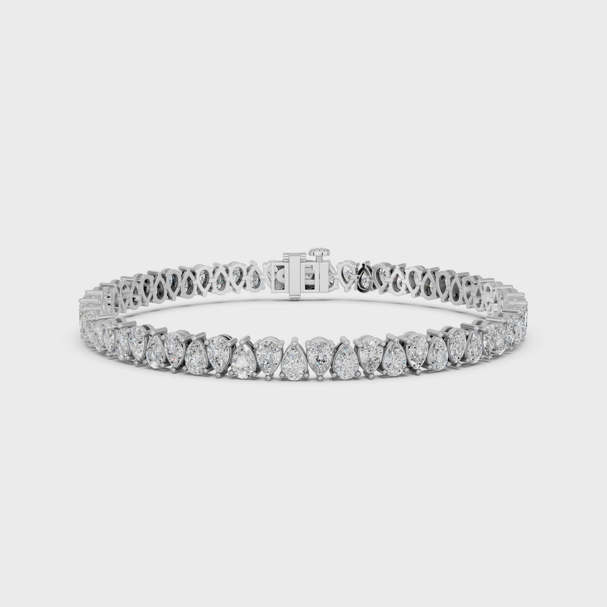Alternate Pear Shape Lab Diamond  N-S Tennis Bracelet in 14K White Gold – video