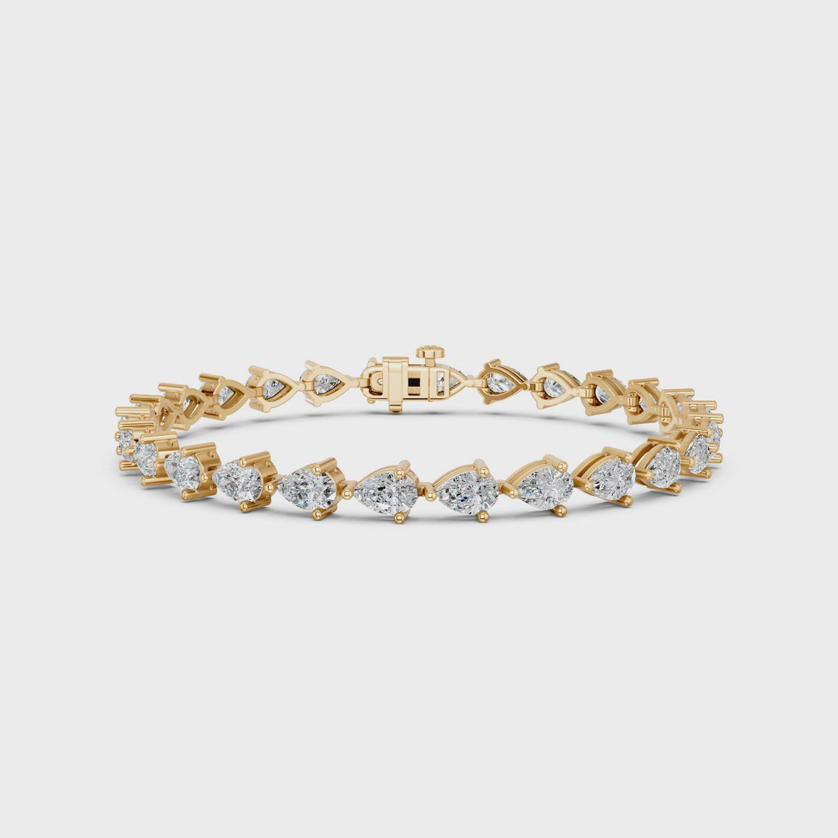 Pear Lab Diamond E-W Tennis Bracelet in 14K Yellow Gold – video