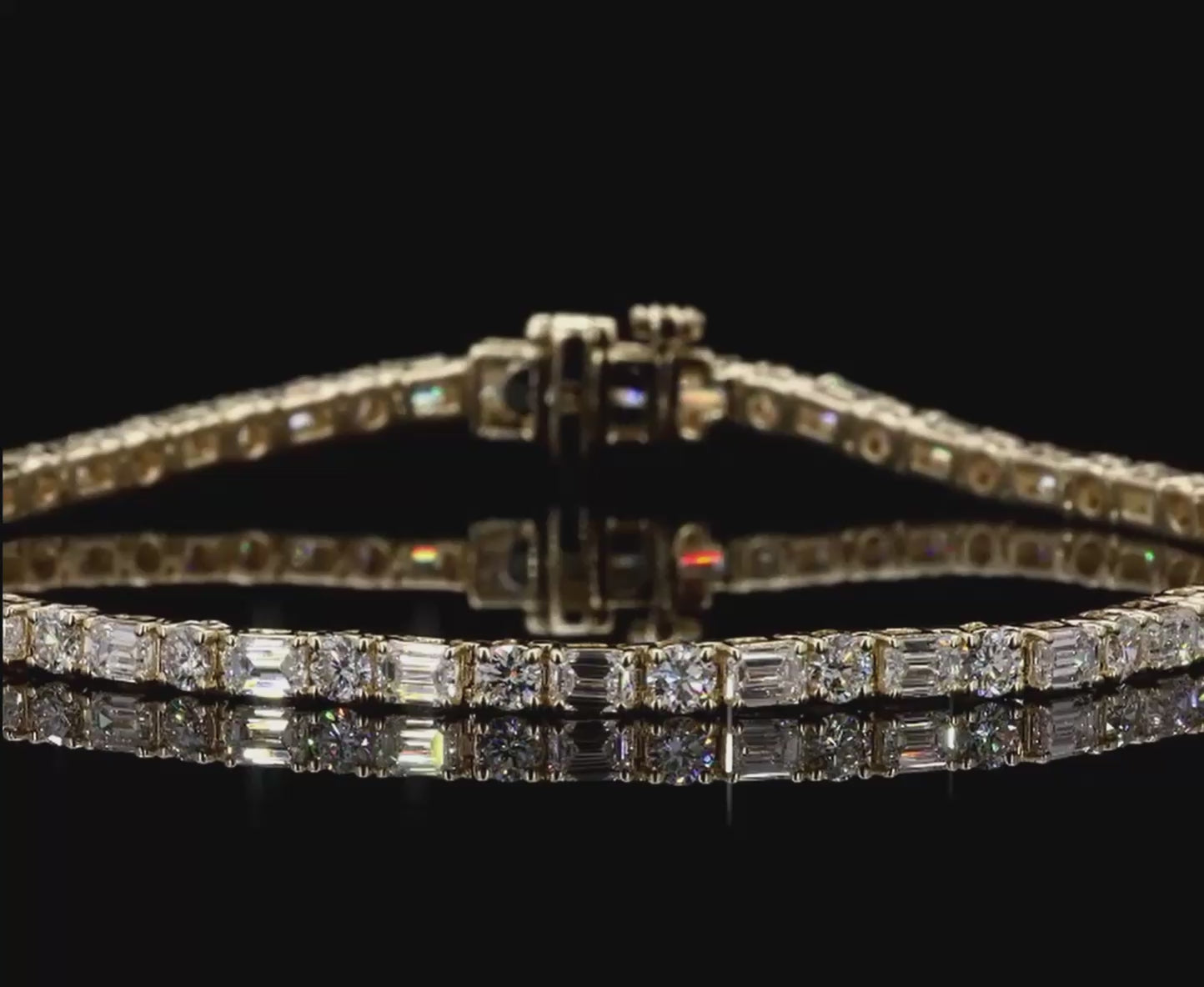 Harmony Alternating Emerald & Round Diamond Tennis Bracelet