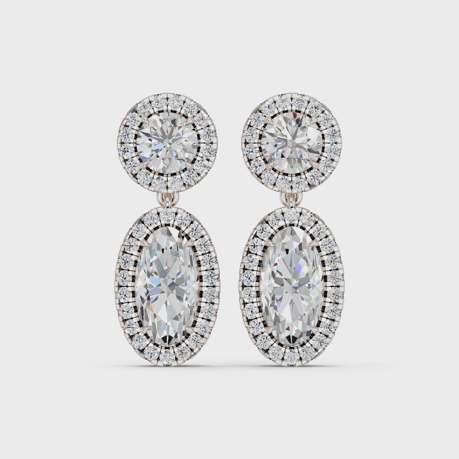 Moval Lab Diamond Dangle Drop Earring in 14K White Gold – video