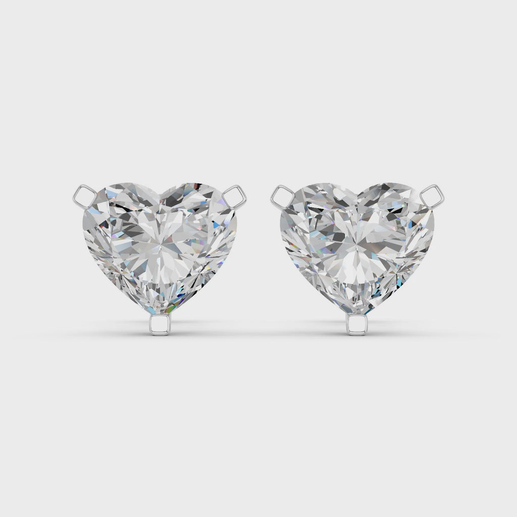 Heart Lab Diamond Martini Stud in 14K White Gold – video