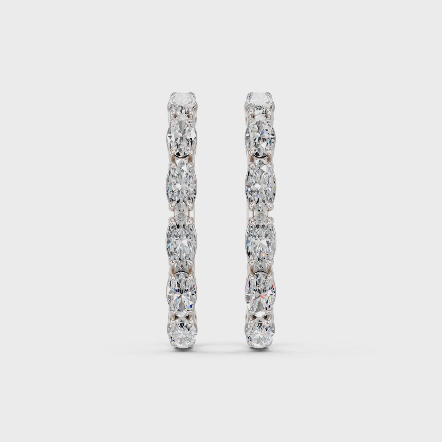 Moval Lab Diamond Hoop Earring in 14K White Gold – video