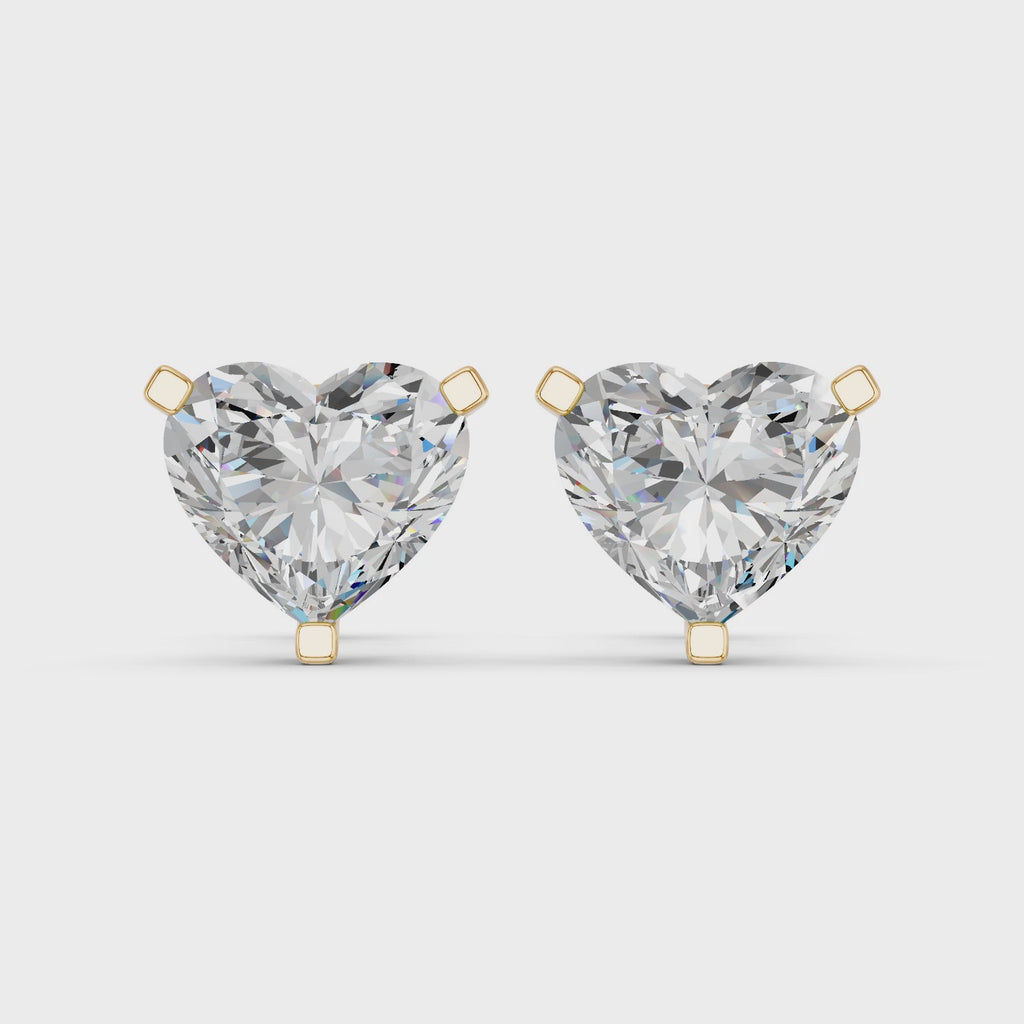 Heart Lab Diamond Martini Stud in 14K Yellow Gold – video
