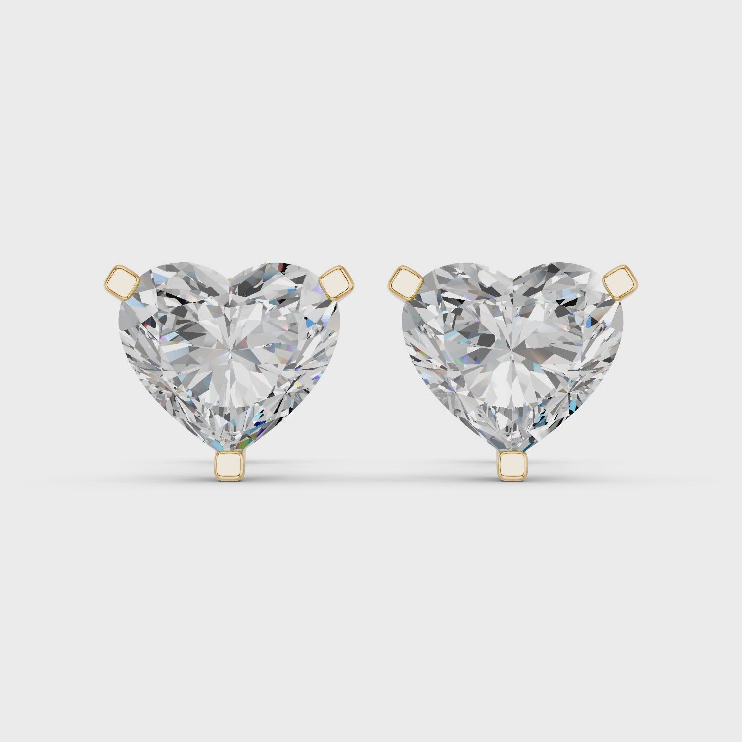 Heart Lab Diamond Martini Stud in 14K Yellow Gold – video