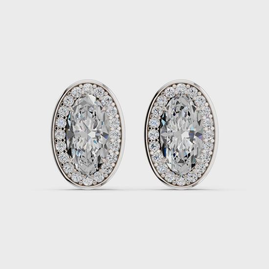 Moval Lab Diamond Halo Stud in 14K White Gold – video