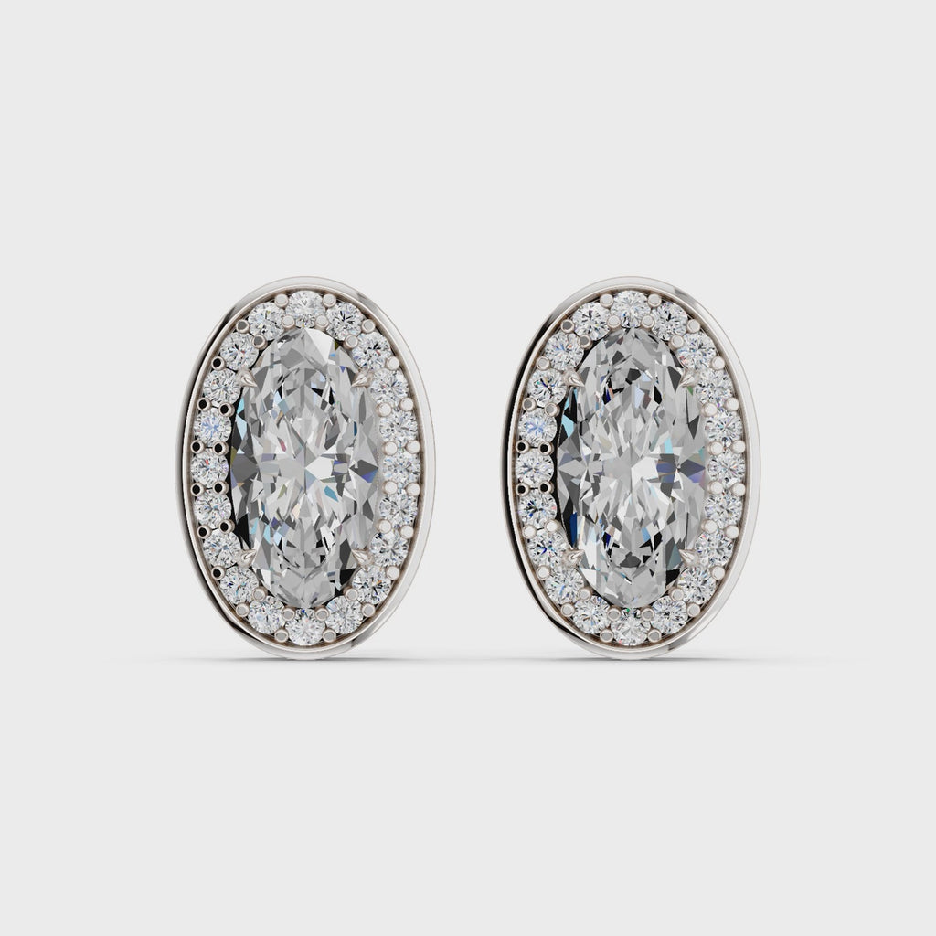 Moval Lab Diamond Halo Stud in 14K White Gold – video