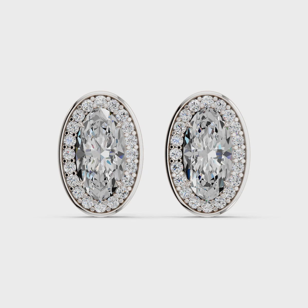 Moval Lab Diamond Halo Stud in 14K White Gold – video