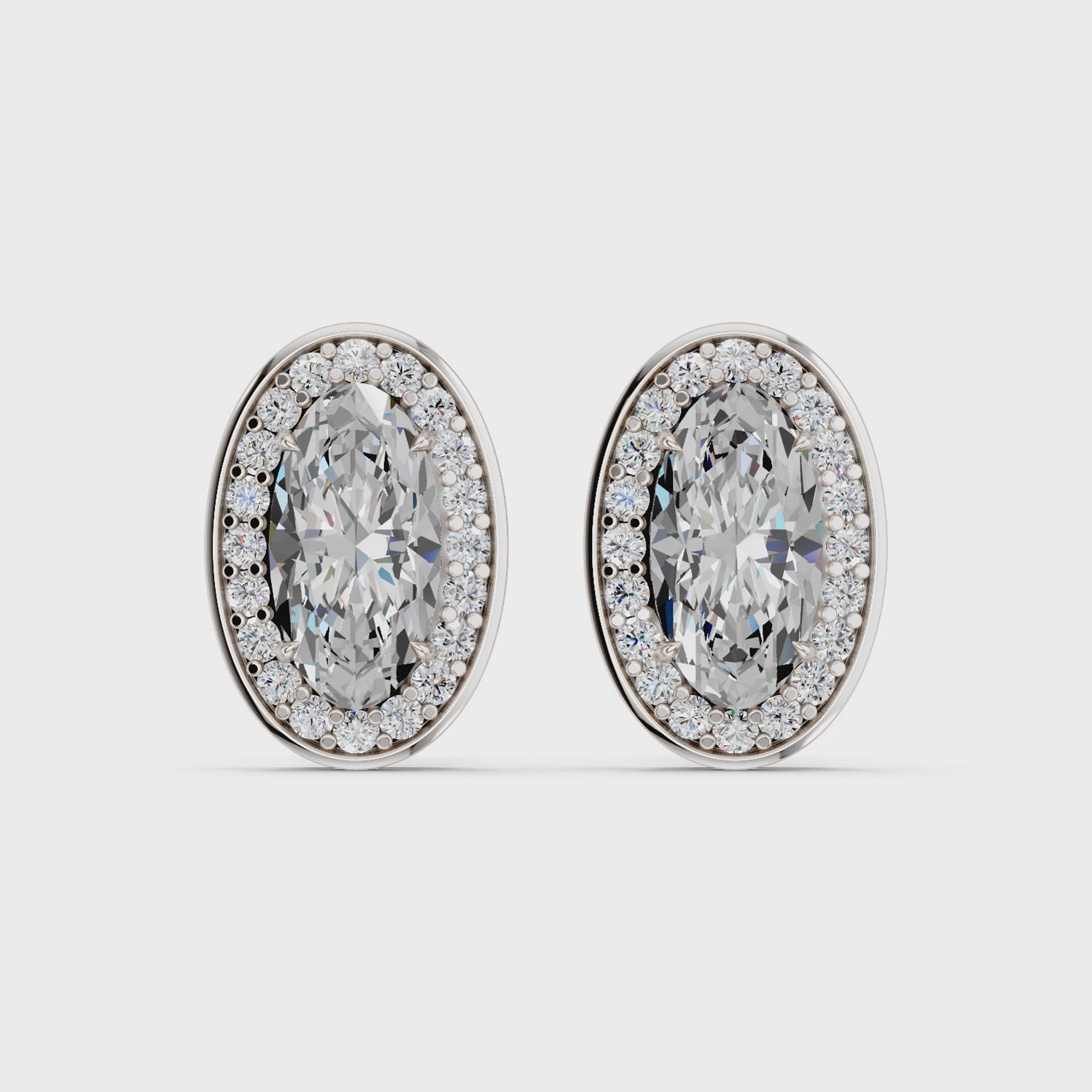 Moval Lab Diamond Halo Stud in 14K White Gold – video