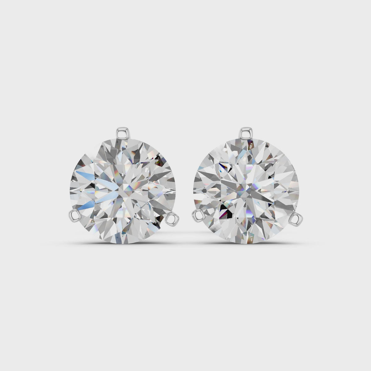 Round Lab Diamond Martini Stud in 14K White Gold – video