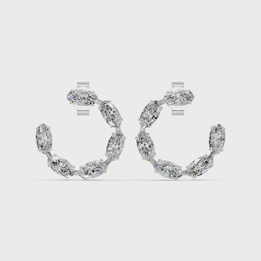 Moval Lab Diamond Circle Earring in 14K White Gold – video