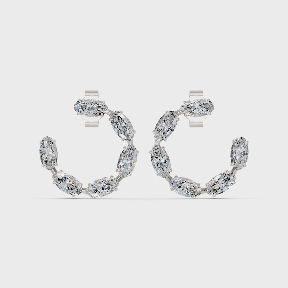 Moval Lab Diamond Circle Earring in 14K White Gold – video
