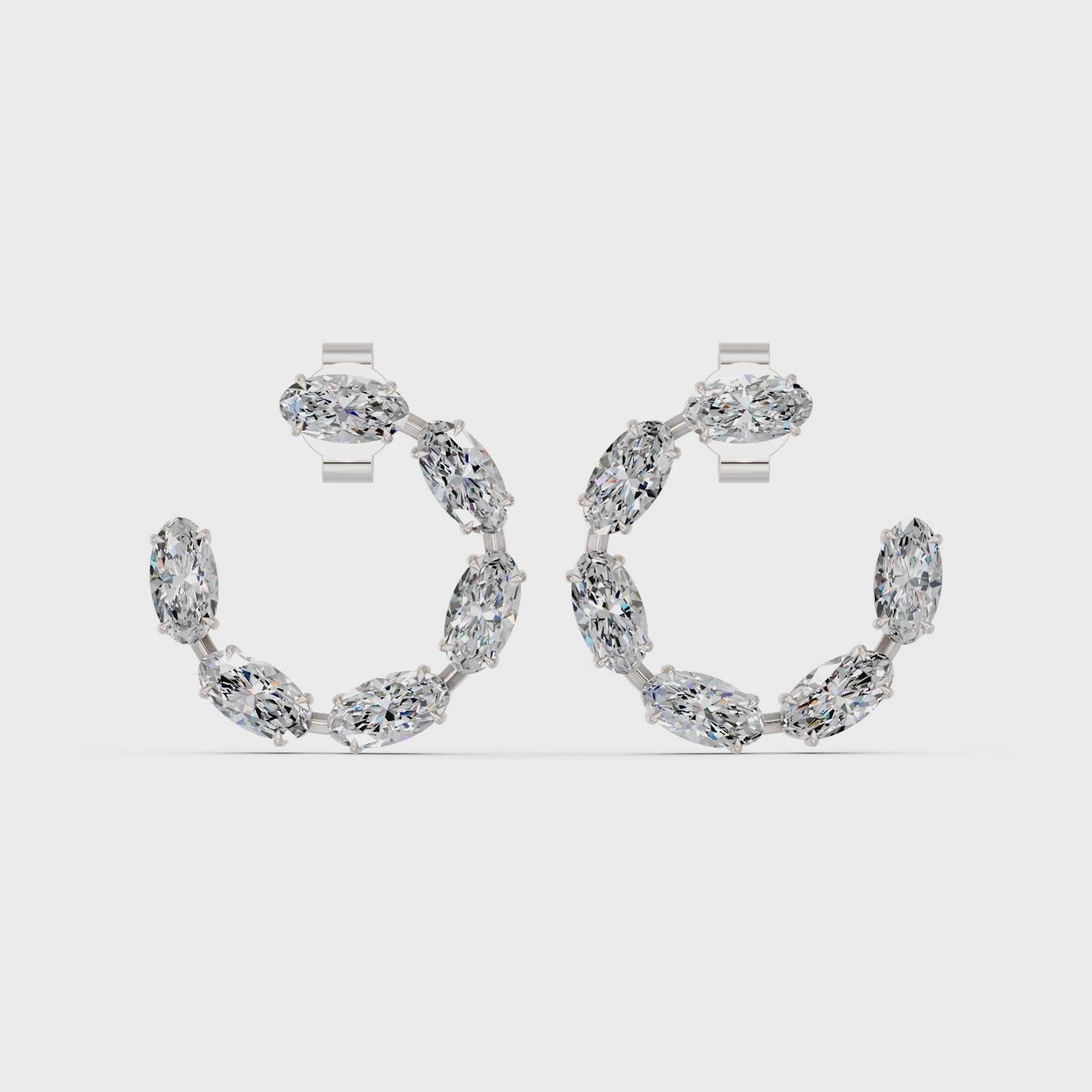Moval Lab Diamond Circle Earring in 14K White Gold – video